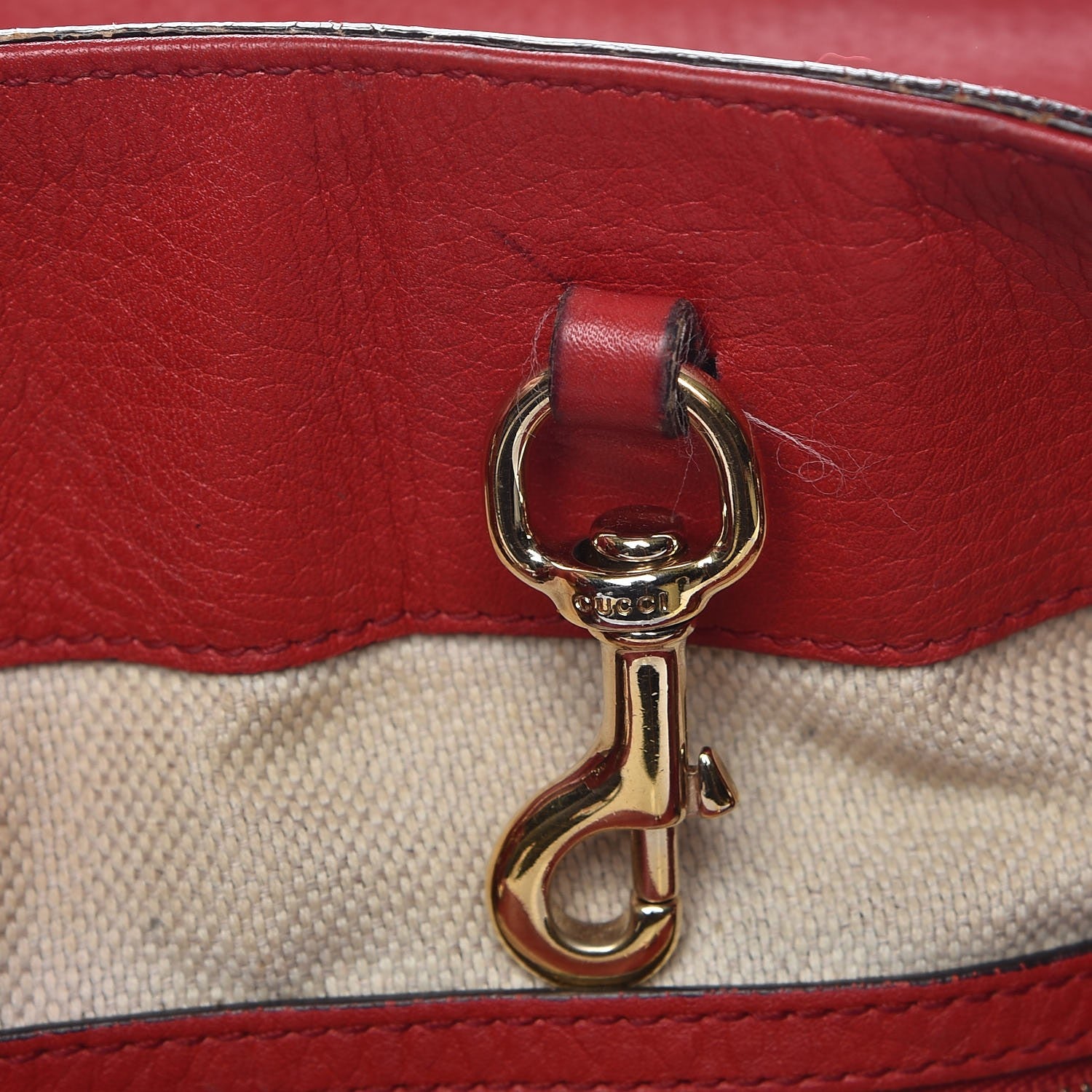 Gucci Pebbled Calfskin Medium Soho Chain Shoulder Bag Tabasco Red 9 of 17