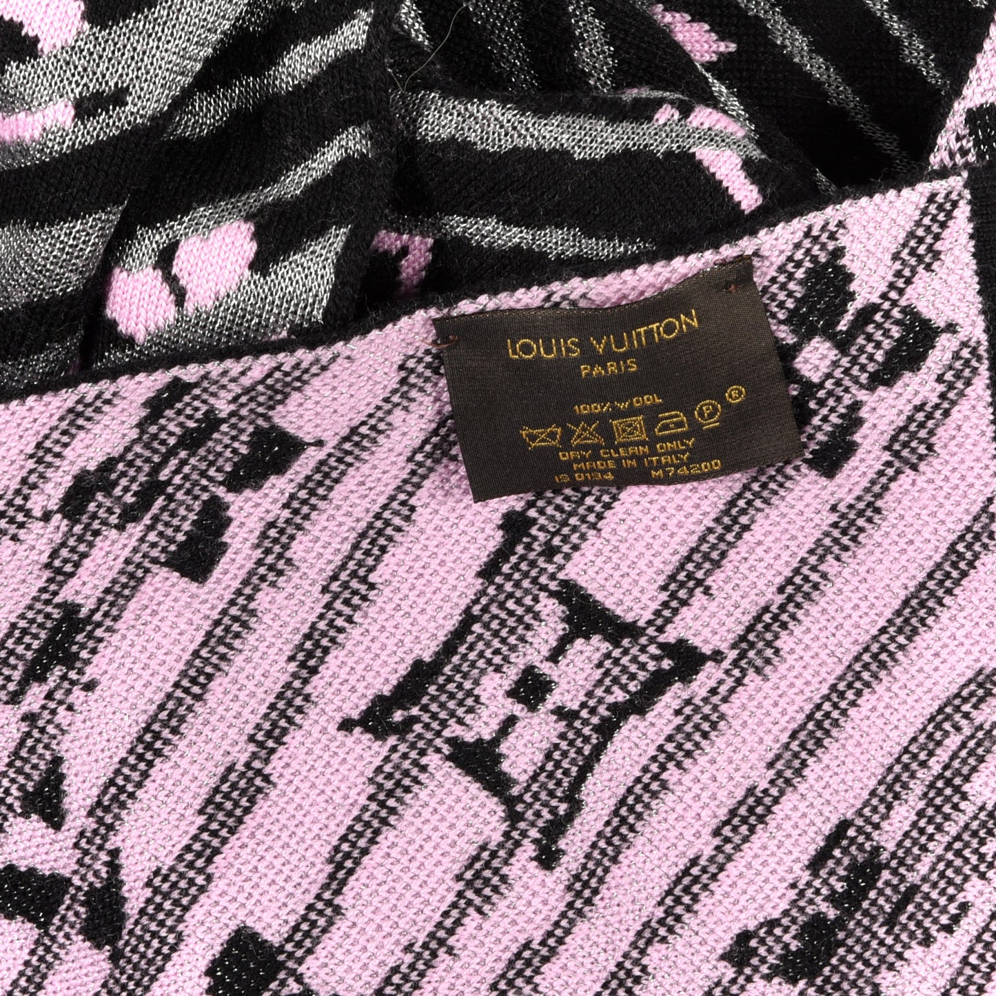 Wool Polyester Epi Storm Scarf Pink
