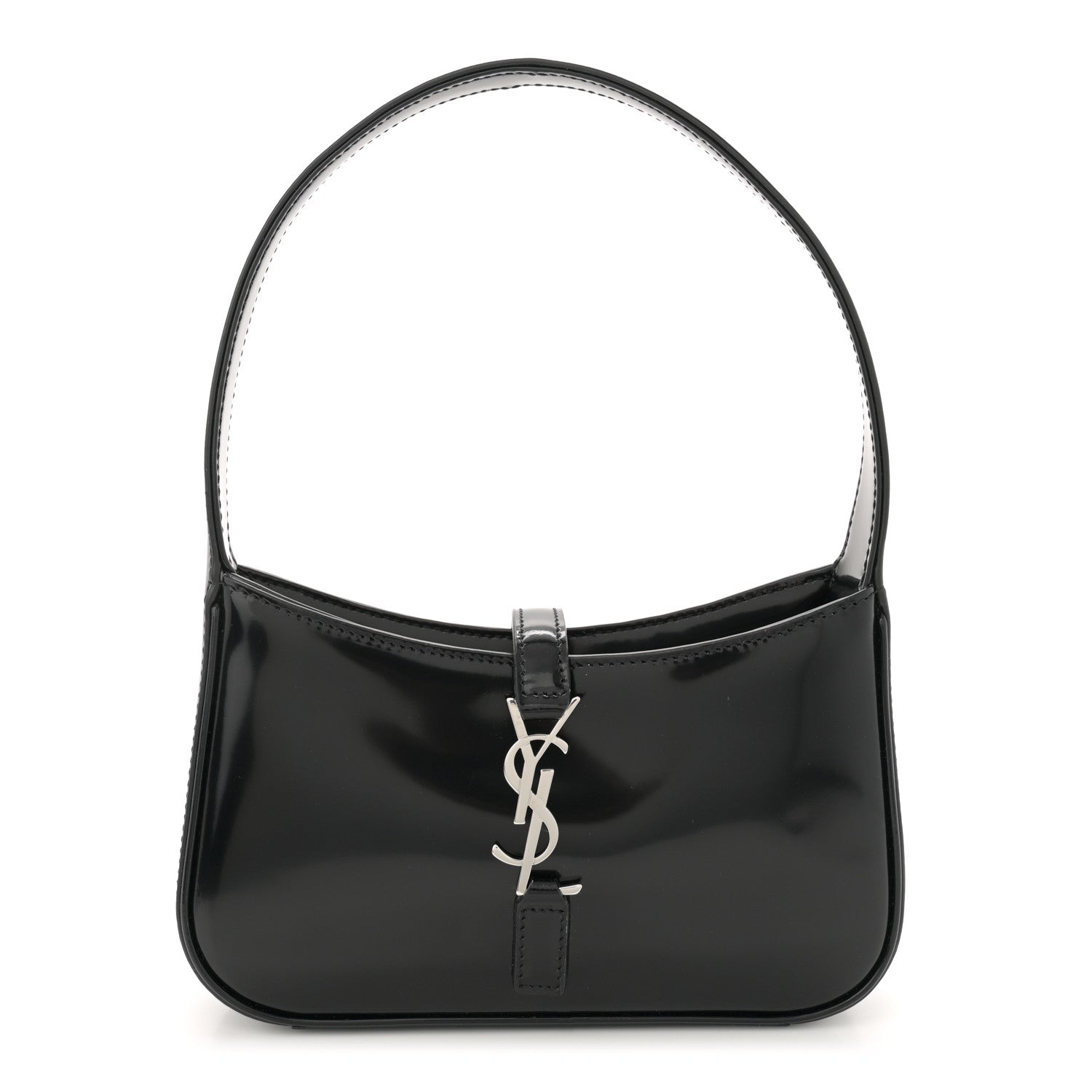 Saint Laurent Patent Calfskin Le 5 A 7 Mini Hobo Black 1 of 12