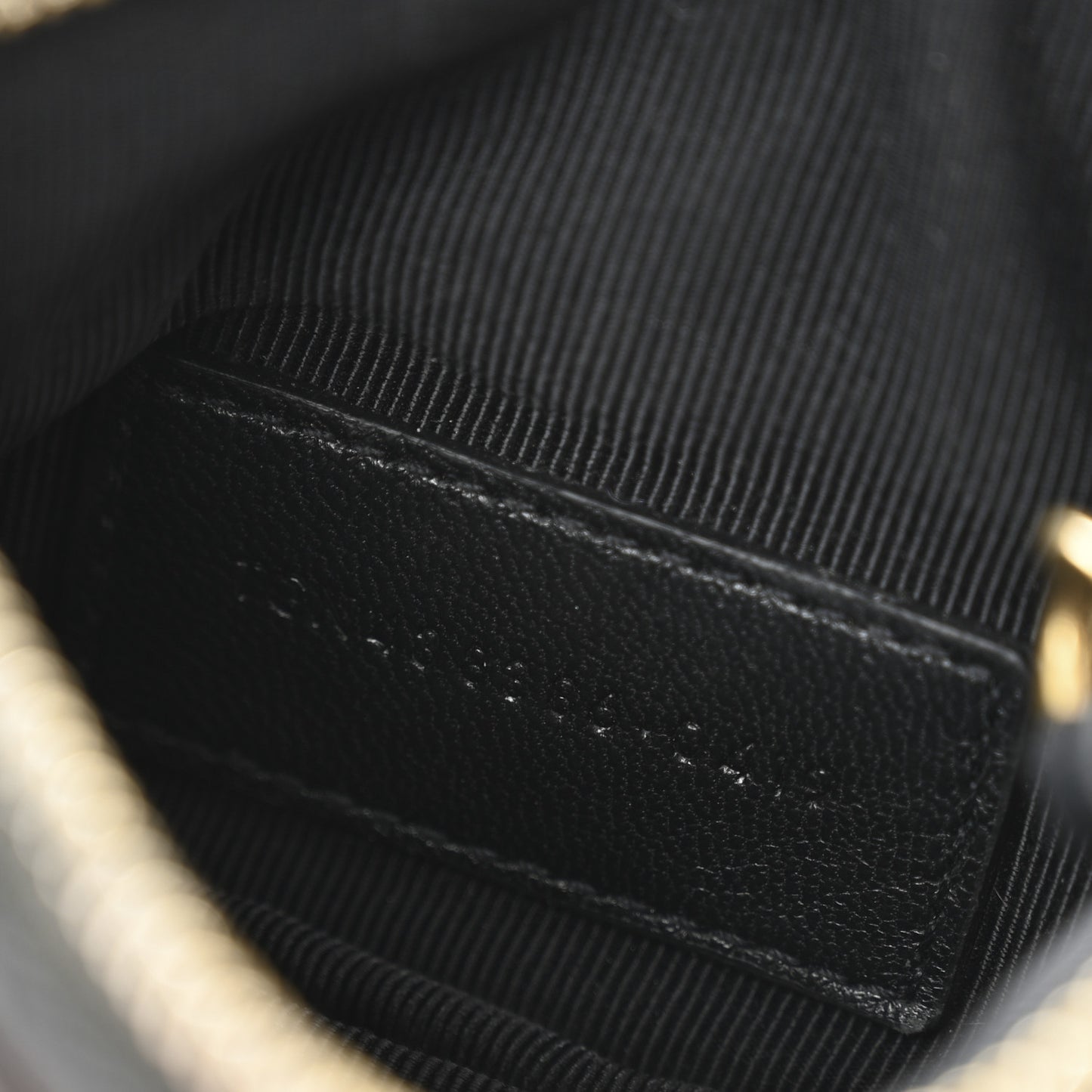 Calfskin Matelasse Monogram Key Pouch Black