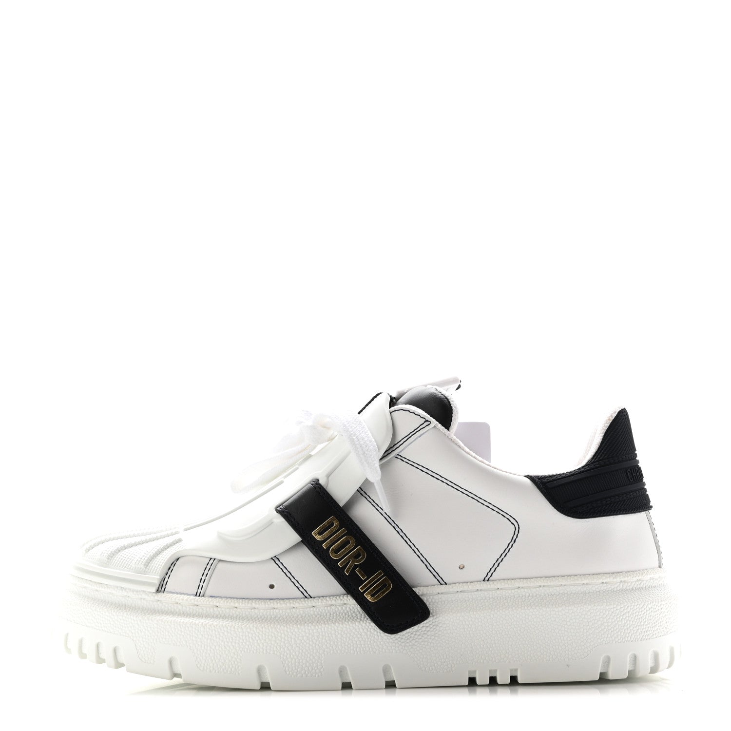 Christian Dior Calfskin Bi-Color Dior-ID Platform Sneakers 35.5 White Deep Blue 1 of 8