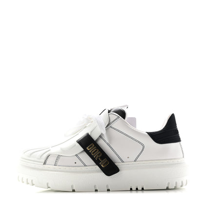Christian Dior Calfskin Bi-Color Dior-ID Platform Sneakers 35.5 White Deep Blue 1 of 8