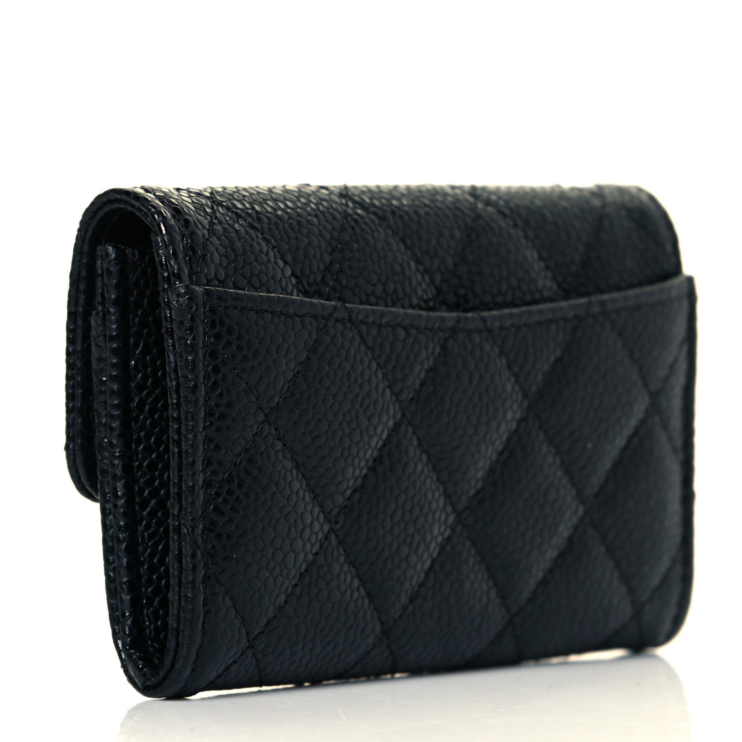 Chanel Caviar Quilted Flap Card Holder Wallet Black 3 of 16