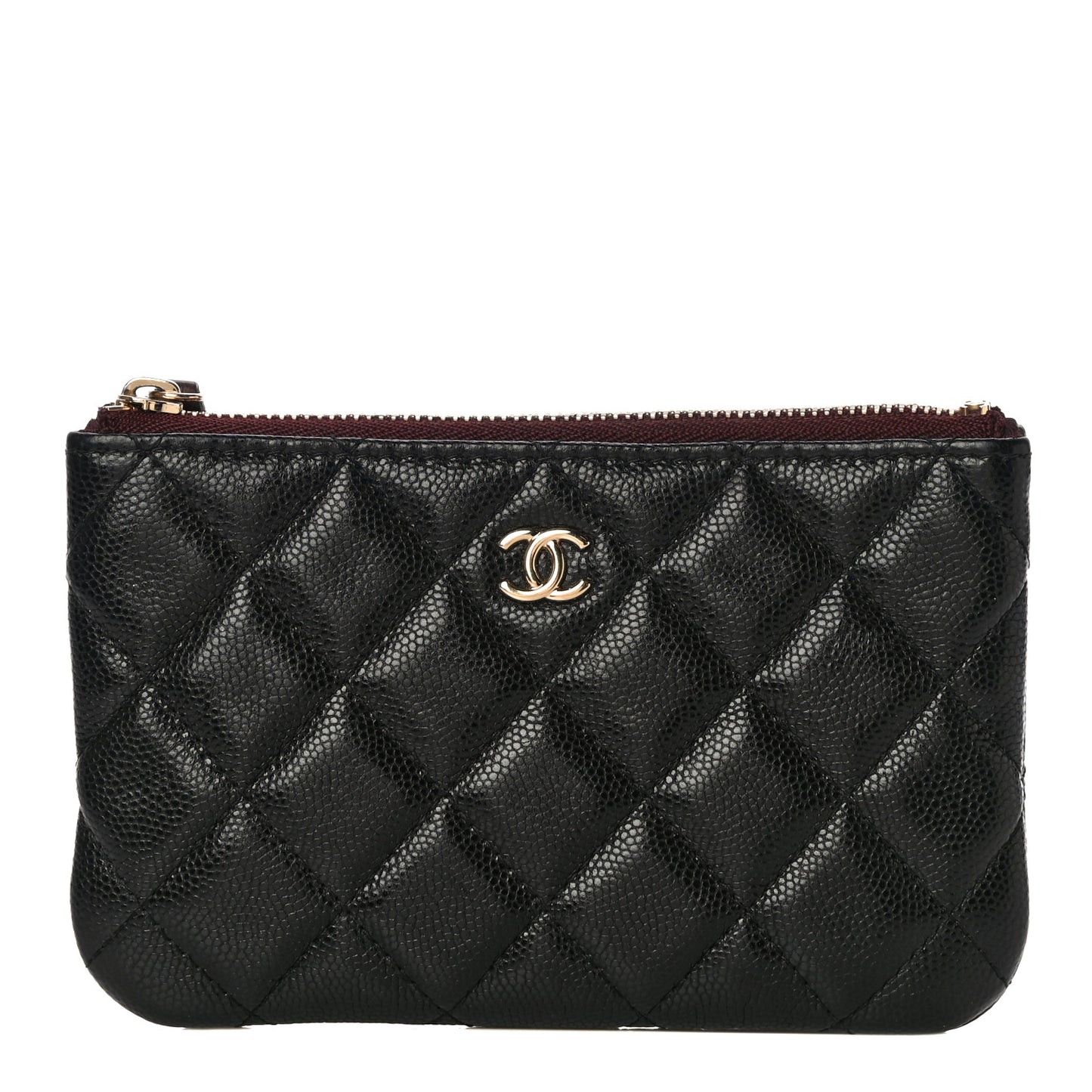 Caviar Quilted Small Cosmetic Case Black