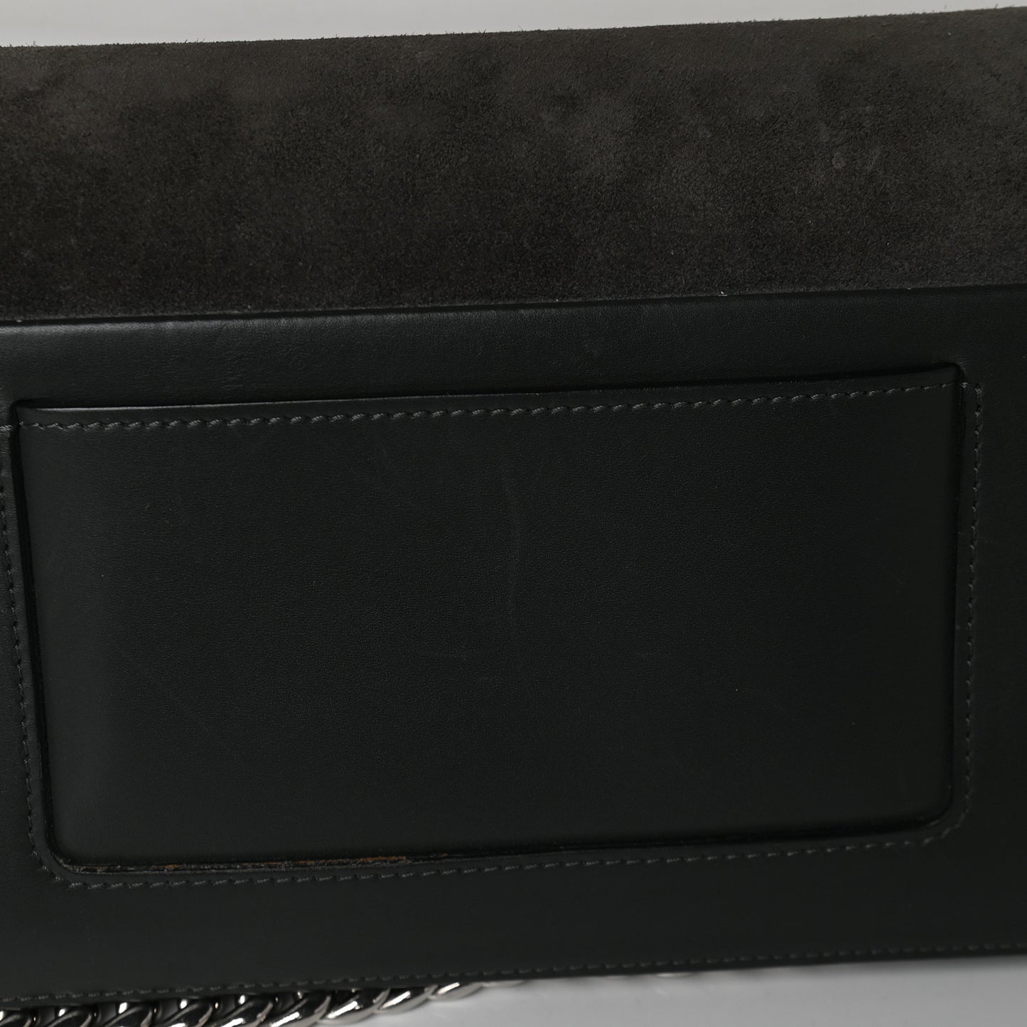 Suede Small Case Chain Flap Grey