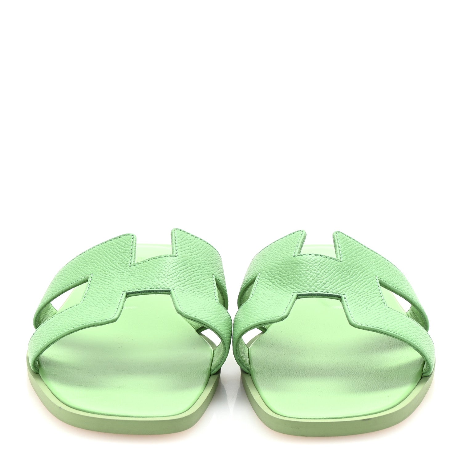 Hermes Epsom Oran Sandals 39 Vert Pomme 3 of 9