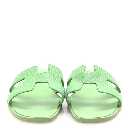 Hermes Epsom Oran Sandals 39 Vert Pomme 3 of 9