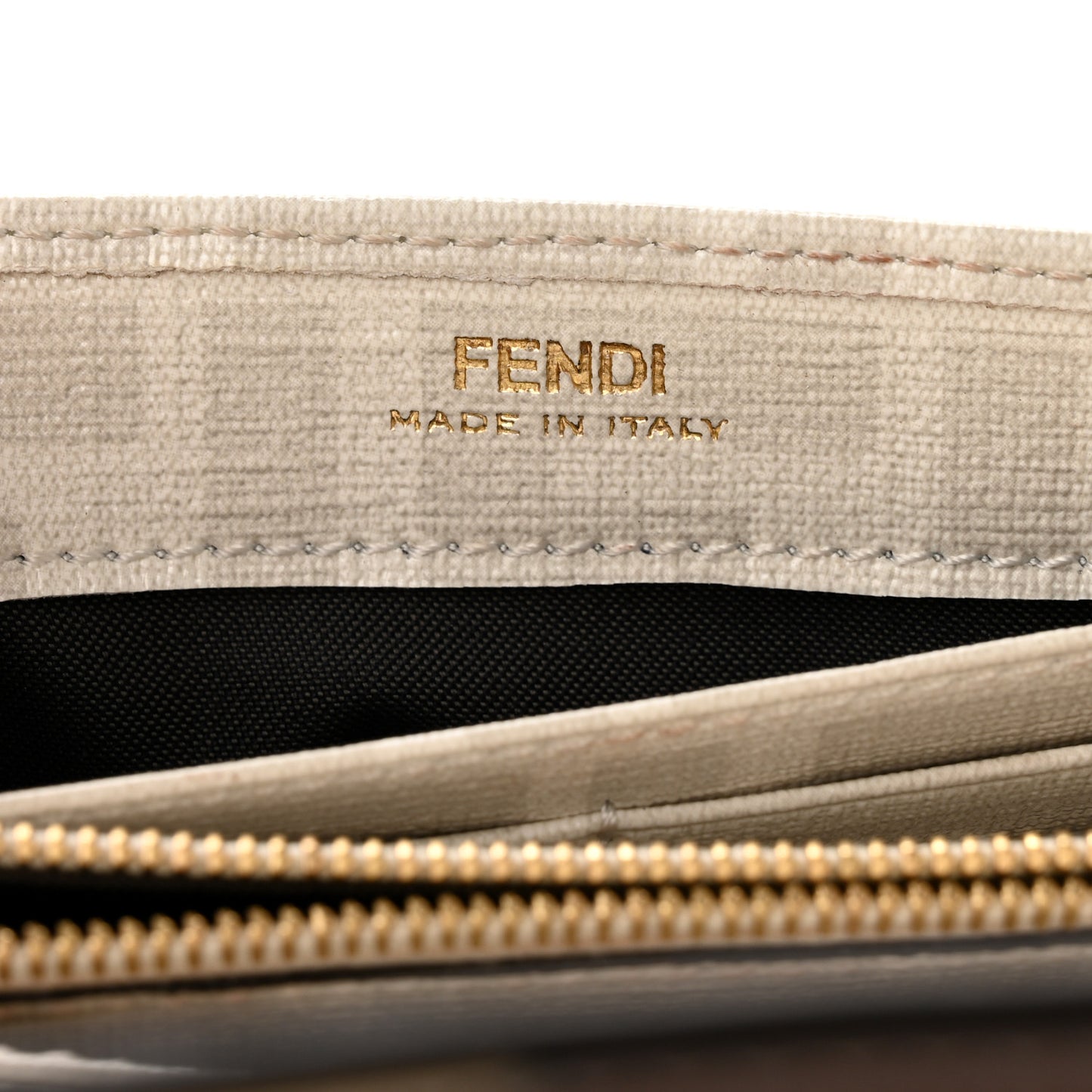 Glazed Fabric Vitello Liberty FF Logo Bikini Girls Inlay Continental Wallet On Chain Bianco Perla Multicolor