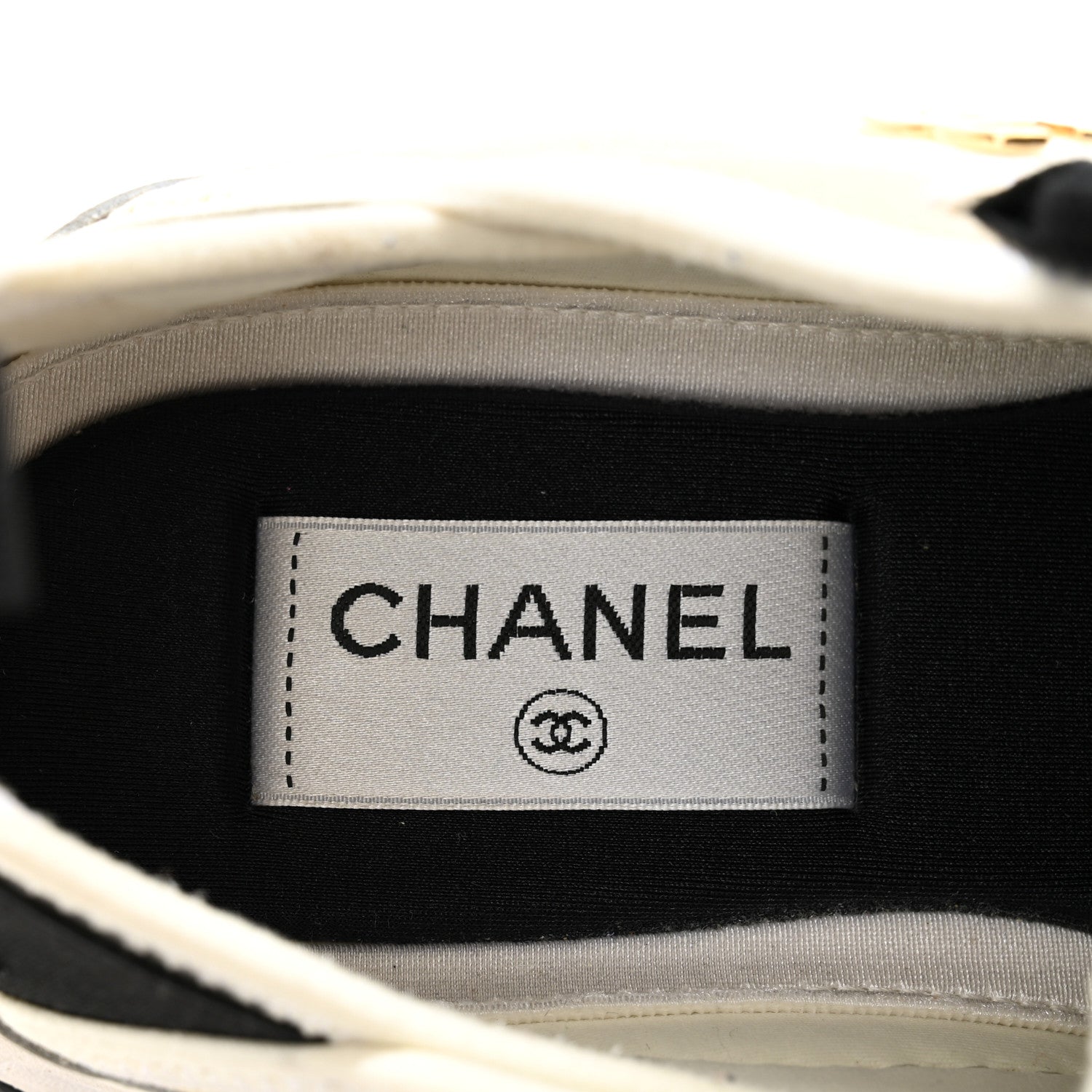 Chanel Fabric Suede Calfskin CC Sneakers 37 White Light Grey 7 of 9