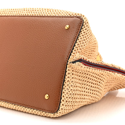Valentino Garavani Raffia Grained Calfskin Medium Rockstud Vlogo Tote Naturale 11 of 15