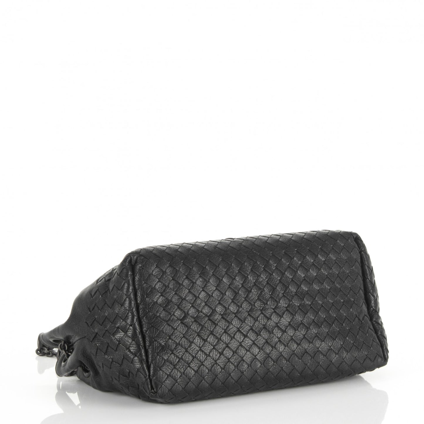 Madras Goatskin Intrecciato Small Shoulder Nero Black