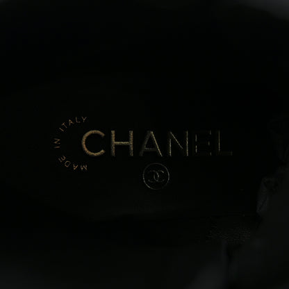 Chanel Lambskin Patent Calfskin Quilted Logo Lace Up Combat Boots 40.5 Black 8 of 10