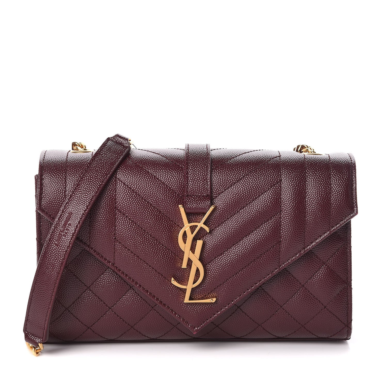 Grain De Poudre Textured Mixed Matelasse Triquilt Small Monogram Satchel Burgundy