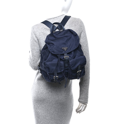 Prada Tessuto Nylon Saffiano Vela Medium Backpack Baltico 2 of 11