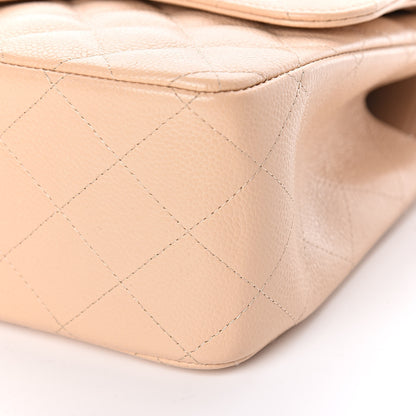 Chanel Caviar Quilted Jumbo Double Flap Beige 6 of 12