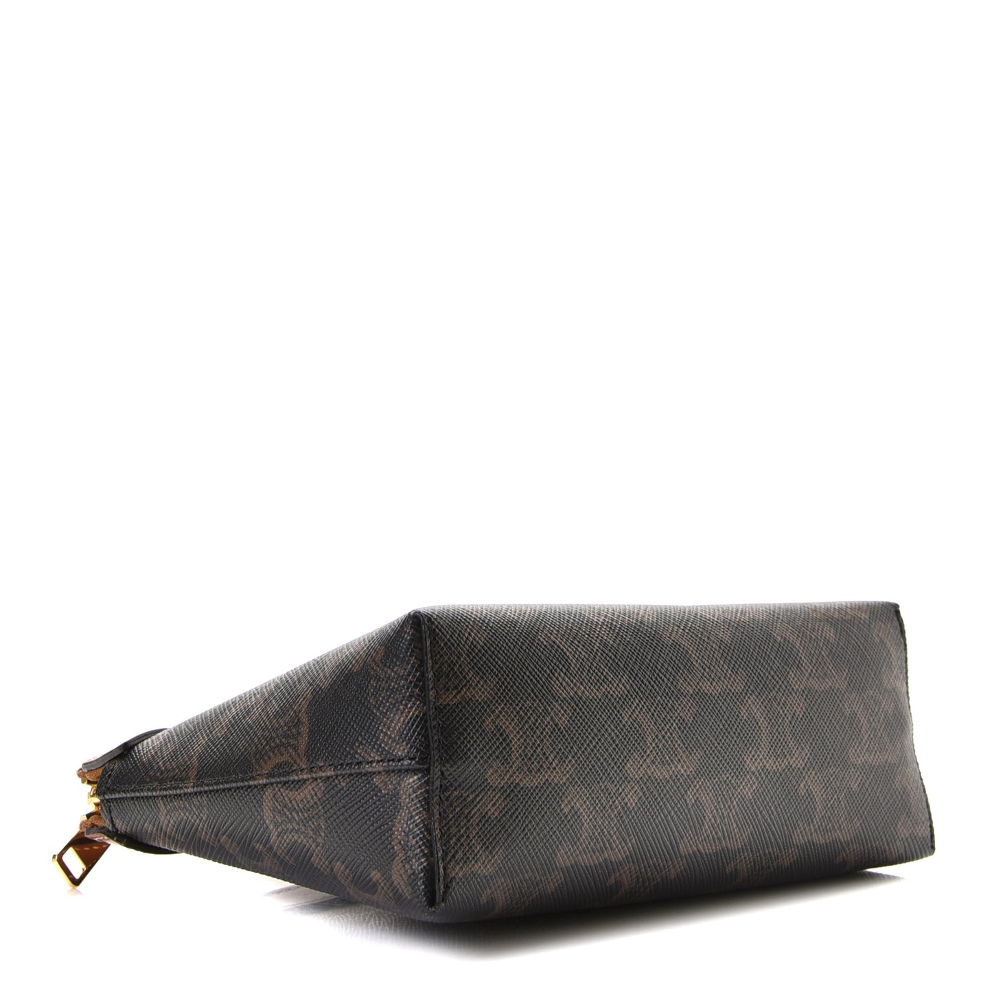 Triomphe Canvas Calfskin Small Zipped Pouch Tan