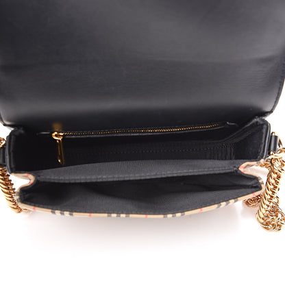 Burberry Smooth Calfskin 1983 Knight Check Link Shoulder Bag Black 5 of 11