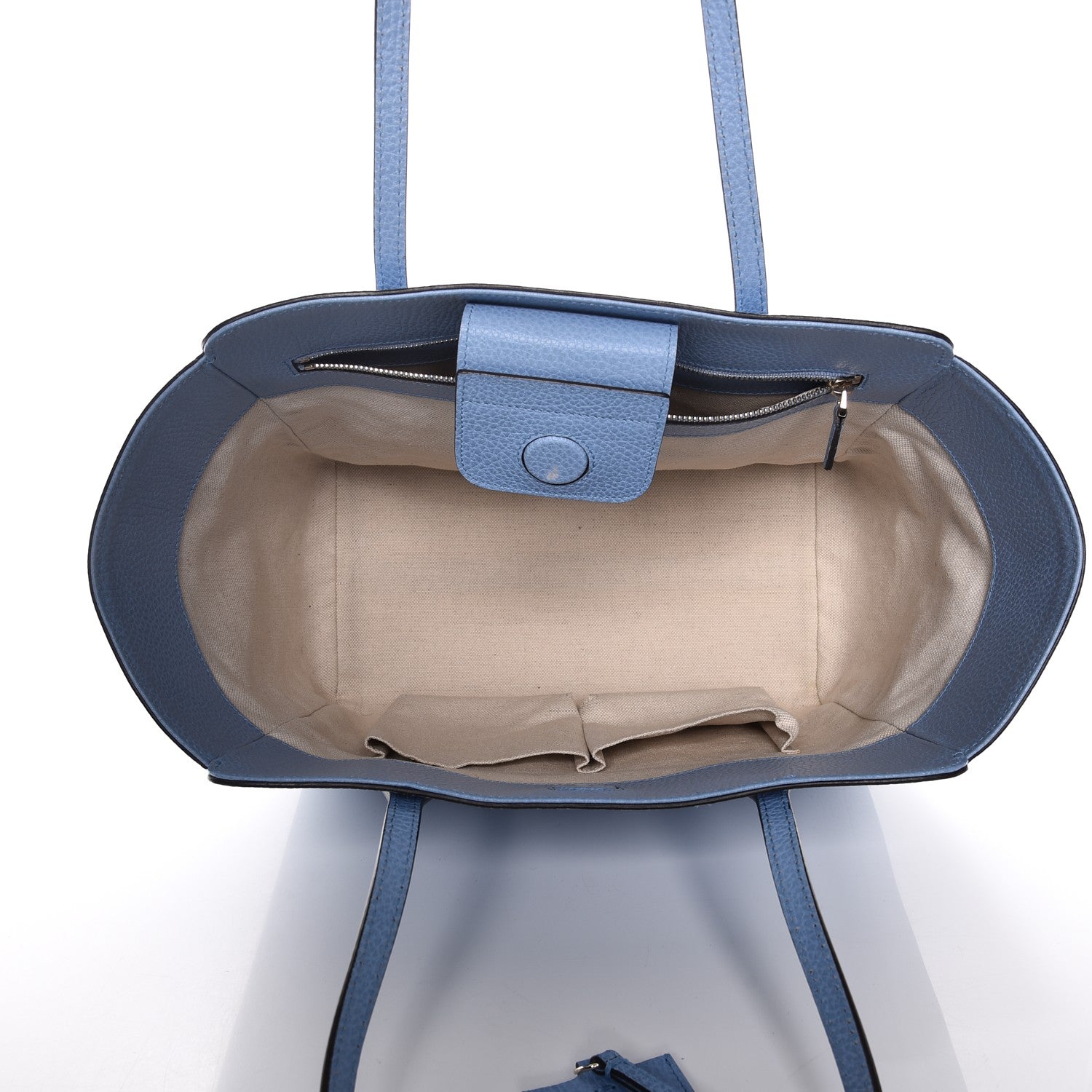 Gucci Dollar Calfskin Small Swing Tote Mineral Blue 5 of 11