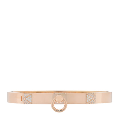 Hermes 18K Rose Gold Diamond PM Collier De Chien Bracelet SH 1 of 3