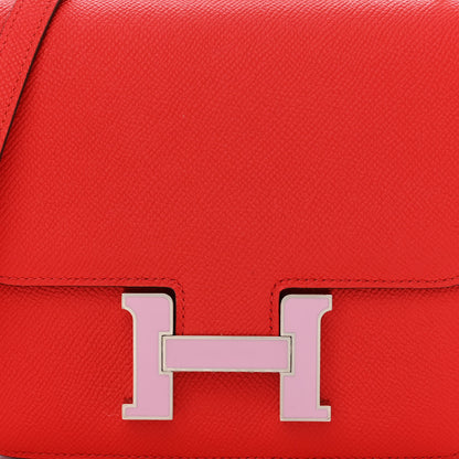 Hermes Epsom Enamel Constance 18 Rouge de Coeur Mauve Sylvestre 8 of 11