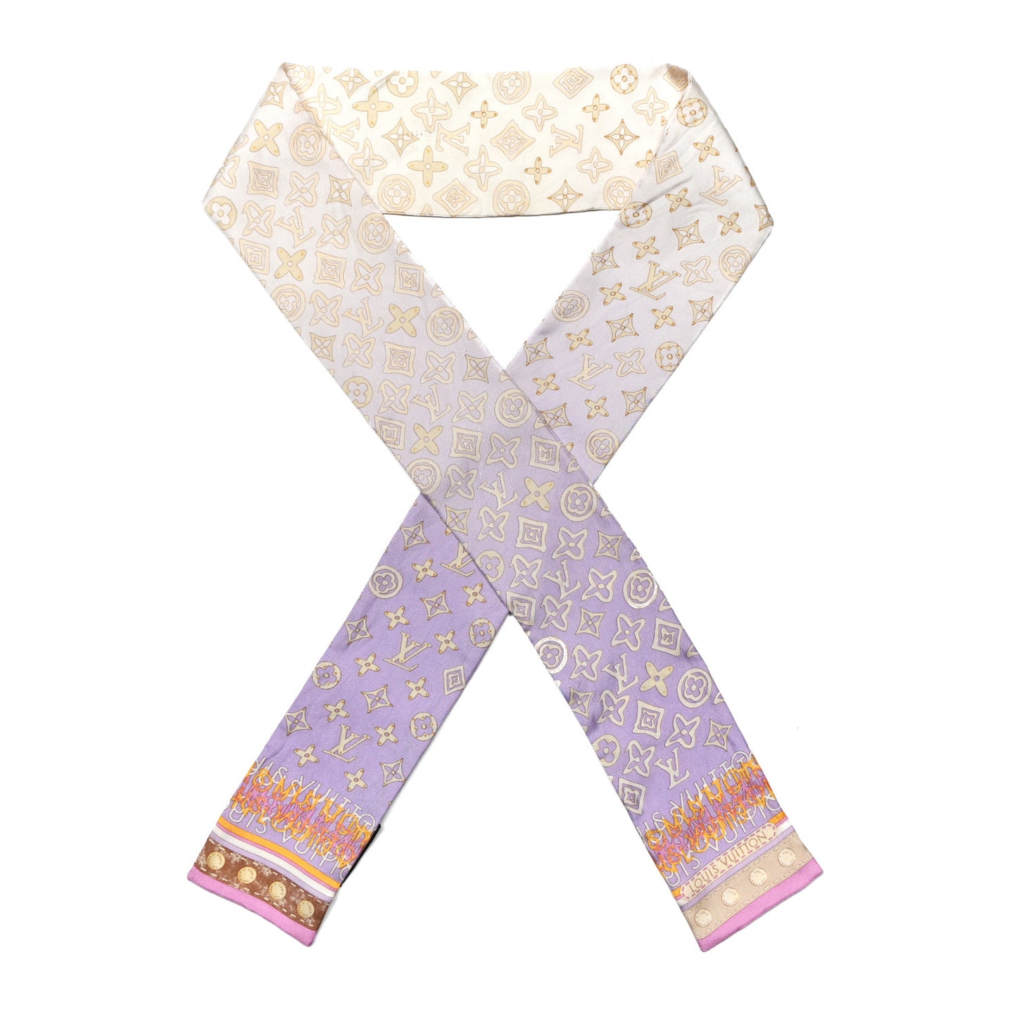 Silk Monogram Map Bandeau Lilac