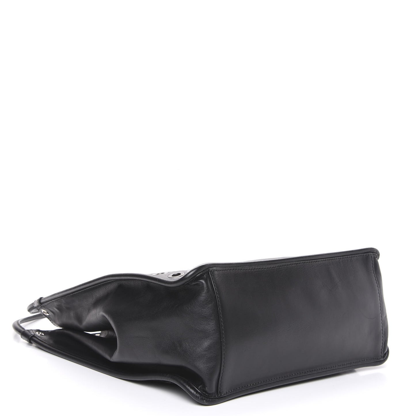 Soft Calf Medium Grommet Studded Tote Black