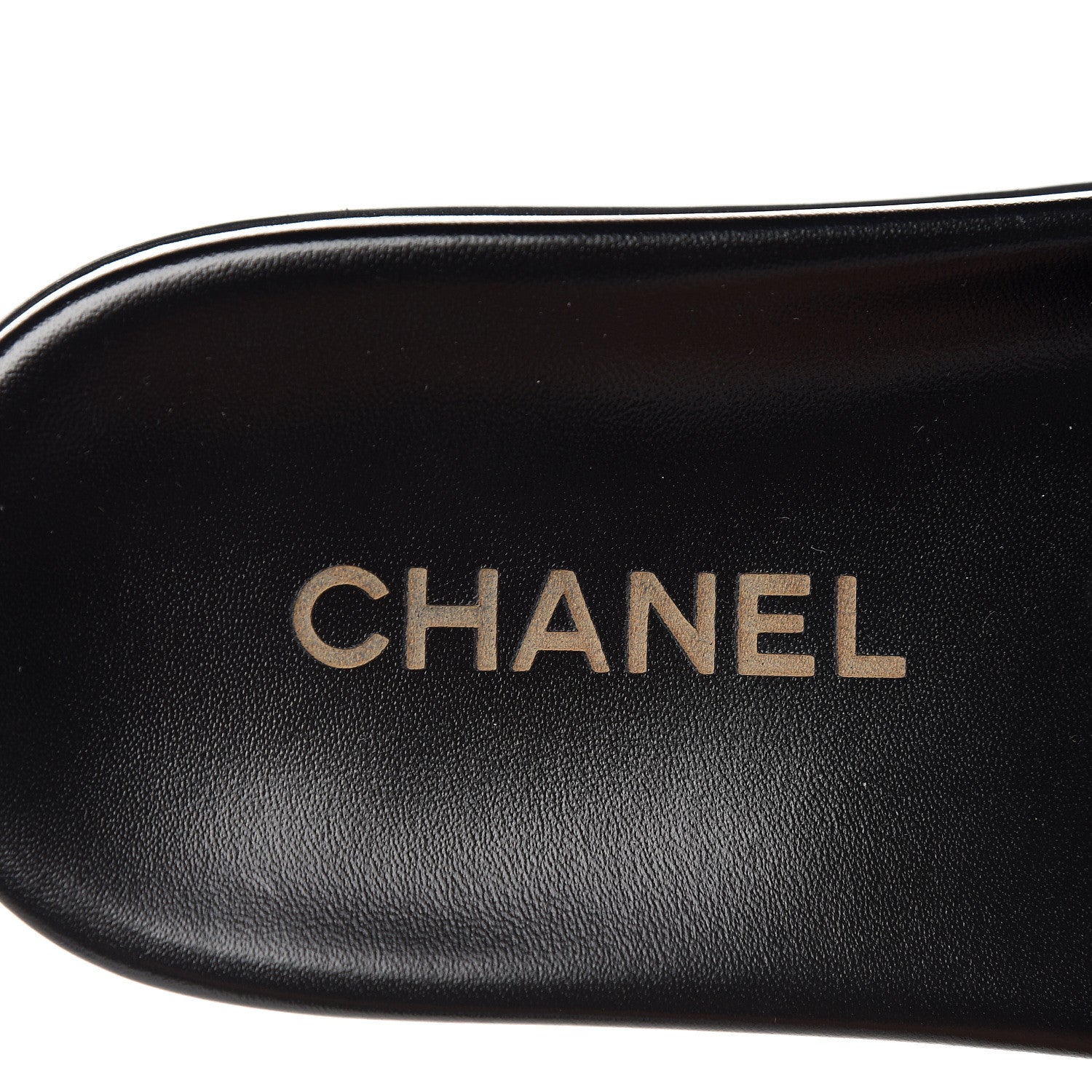 Chanel Metallic Lambskin Canvas Chain Flat Sandals 36 Dark Blue 7 of 9