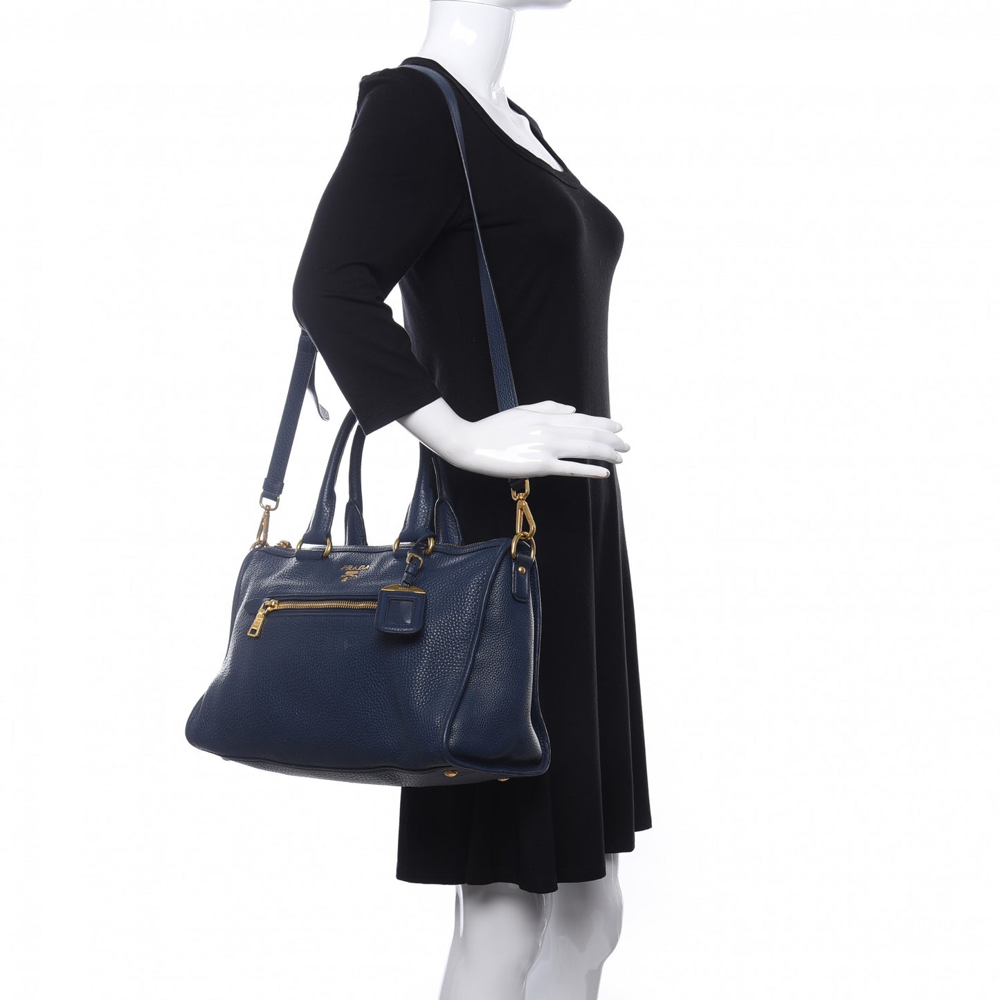 Vitello Daino Shopping Satchel Baltico