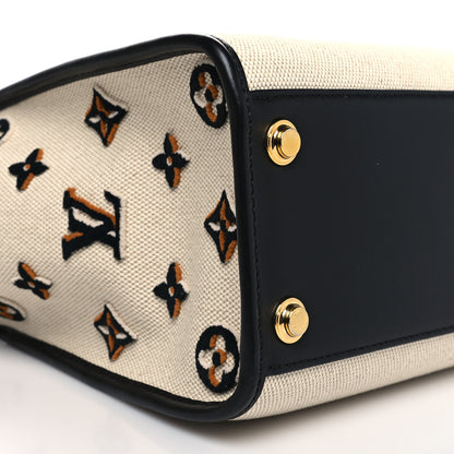 Louis Vuitton Canvas Calfskin Monogram On My Side MM Black 8 of 10