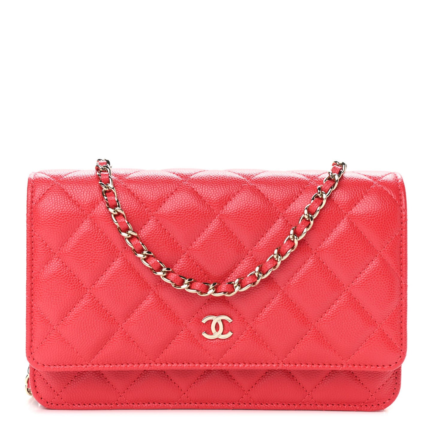 Caviar Quilted Wallet On Chain WOC Red