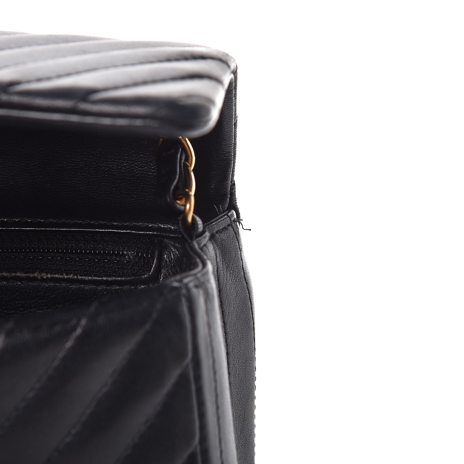 Chanel Lambskin Chevron Quilted Mini Square Flap Black 15 of 15