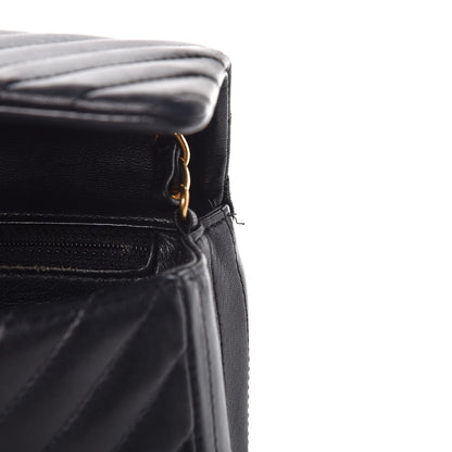 Chanel Lambskin Chevron Quilted Mini Square Flap Black 15 of 15