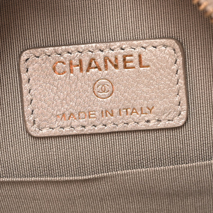 Chanel Metallic Lambskin Quilted Chanel 19 Round Clutch With Chain Silver 6 of 11