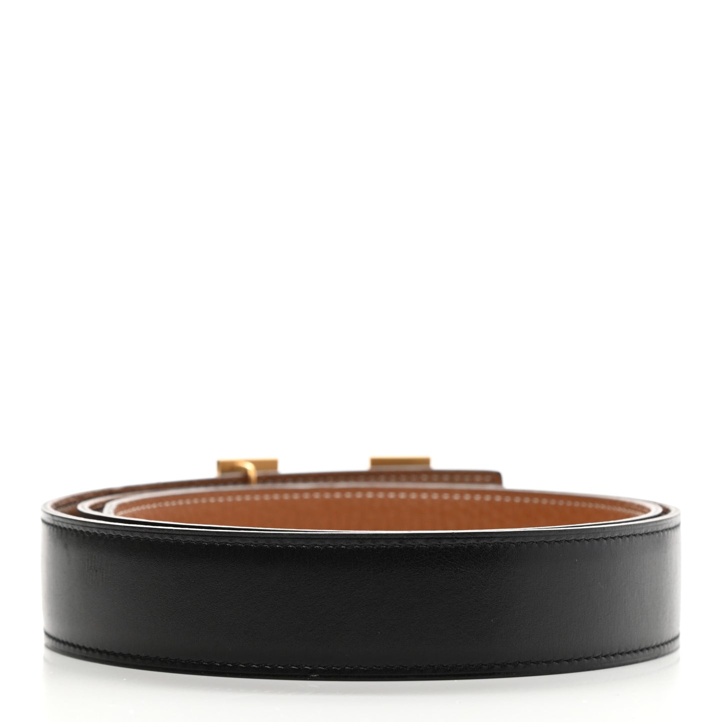 Togo Box 32mm Strie H Belt 95 Gold Black
