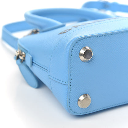 Balenciaga Signature Grained Calfskin Logo XXS Ville Top Handle Bag Baby Blue Black 9 of 12