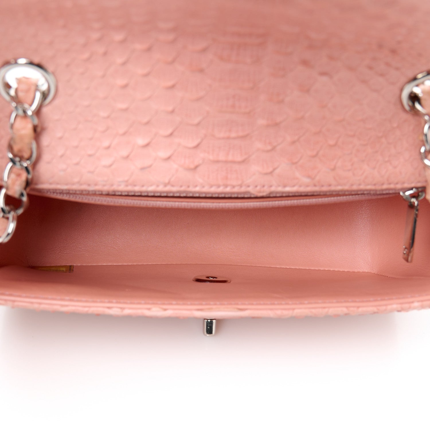 Chanel Snakeskin Mini Rectangular Flap Pink 5 of 11