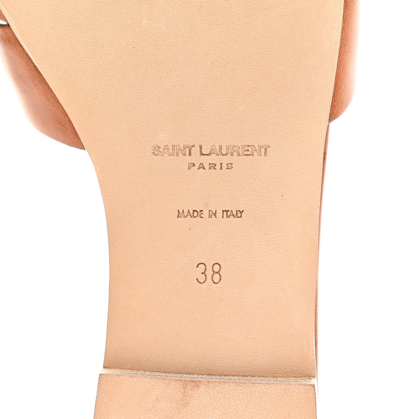 Calfskin Tribute 05 Slide Sandals 38 Amber