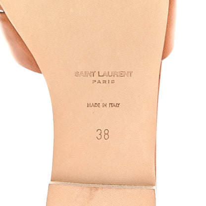 Saint Laurent Calfskin Tribute 05 Slide Sandals 38 Amber 6 of 10