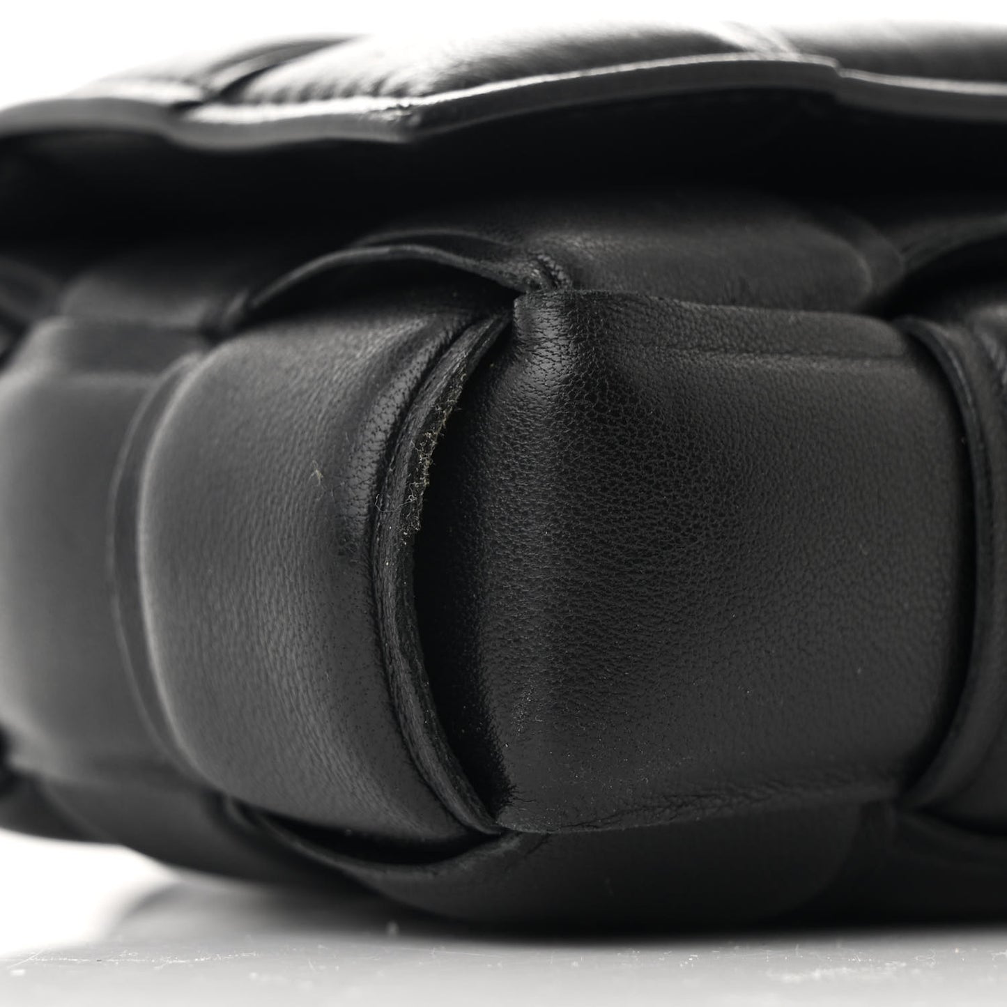 Nappa Maxi Intreccio Small Padded Cassette Crossbody Bag Black
