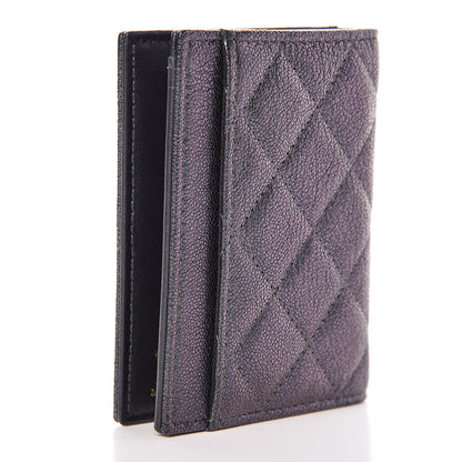 Chanel Iridescent Caviar Quilted Card Holder Wallet Black 3 of 12