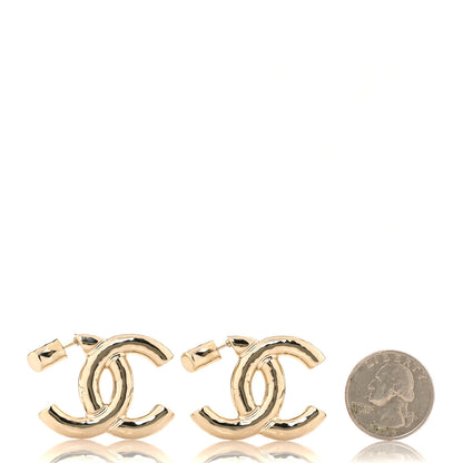 Chanel Metal Large CC Earrings Light Gold 2 of 5