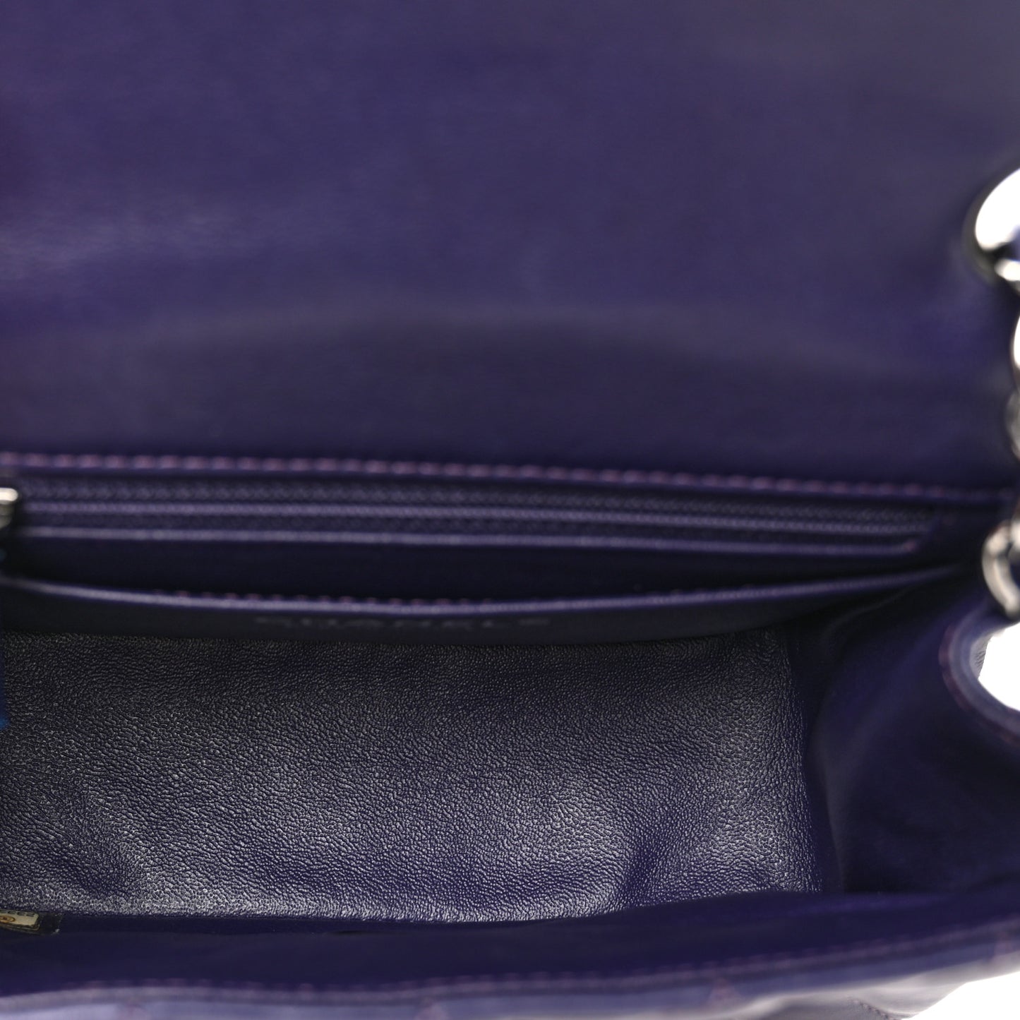 Lambskin Quilted Mini Square Flap Dark Purple