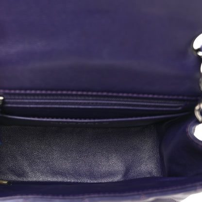 Chanel Lambskin Quilted Mini Square Flap Dark Purple 5 of 11