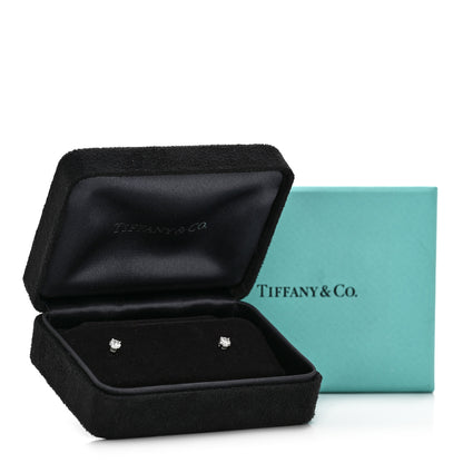 Tiffany Platinum Diamond .32ctw Solitaire Earrings 5 of 5