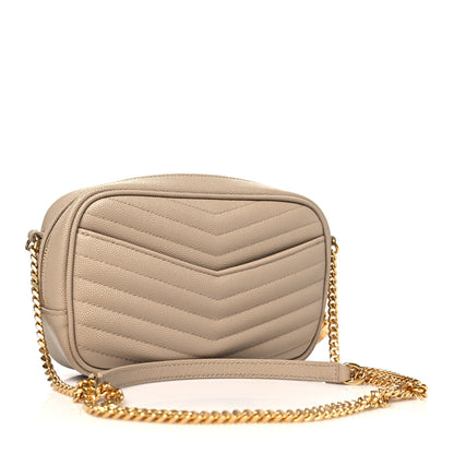 Saint Laurent Grain De Poudre Matelasse Monogram Mini Lou Camera Bag Dark Beige 3 of 10