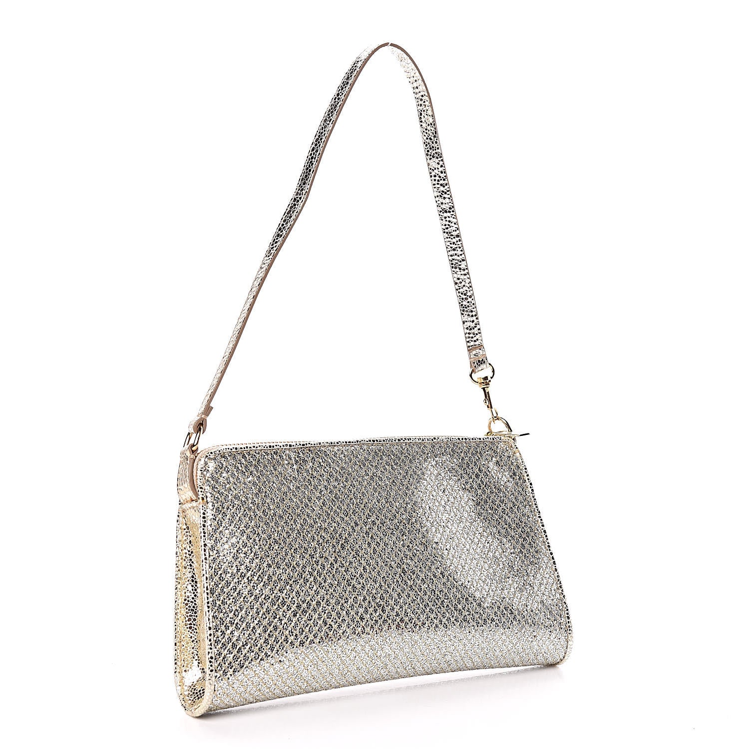 Jimmy Choo Glitter Fabric Shoulder Bag Champagne 3 of 10