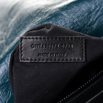 Saint Laurent Crinkled Calfskin Matelasse Monogram Medium Niki Chain Satchel Peacock Green 6 of 9