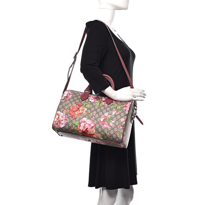 Gucci GG Supreme Monogram Blooms Medium Boston Beige Multicolor Dry Rose 2 of 11