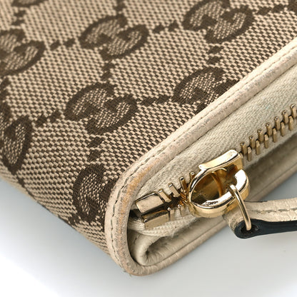 Gucci Monogram Dollar Calfskin Zip Around French Flap Wallet Beige Ebony Avoire 11 of 14