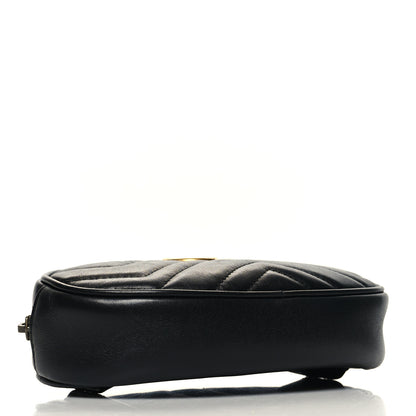 Gucci Calfskin Matelasse GG Marmont Belt Bag 85 34 Black 4 of 14